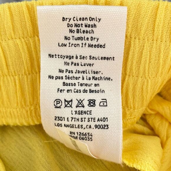 L’Agence Nikita Wide Leg Pants Crepe Plisse Light Maize Rayon Size Large NWT - Picture 14 of 14